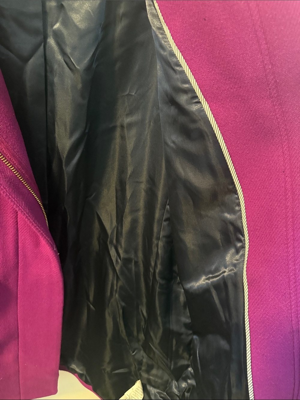 J. Crew Women's Vibrant Magenta Wool Pea Coat - Picture 3 of 6
